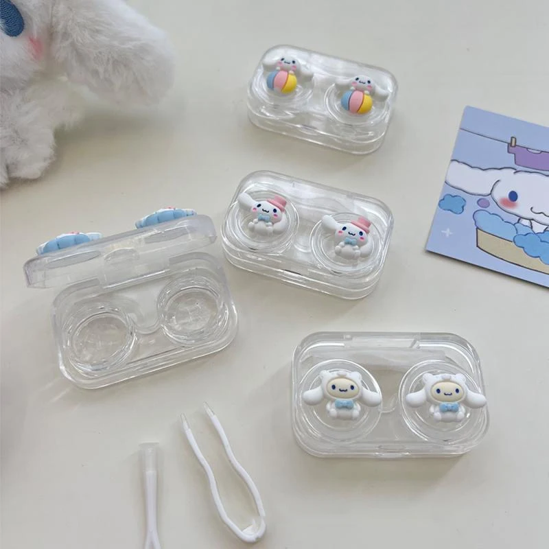 

Чехол для контактных линз Cinnamoroll Kawaii Anime Sanrioed мультяшный дорожный Прозрачный Футляр для линз мини-контактный телефон