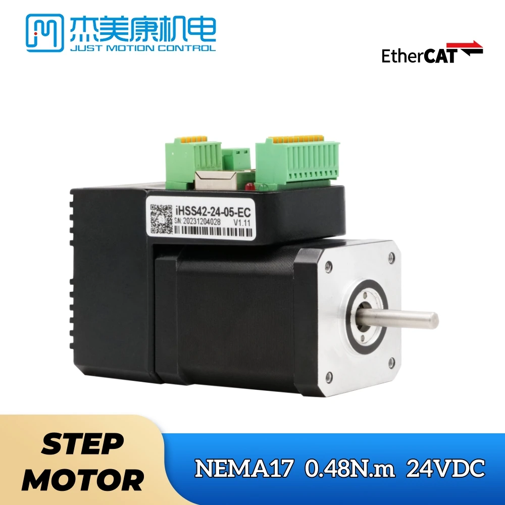 Фото JMC 0,48 Нм 2-фазный Nema17 iHSS42-24-05-EC 24 В постоянного тока 1,2 А встроенный драйвер шагового двигателя с замкнутым контуром EtherCAT для комплектов фрезерных станков с ЧПУ №1