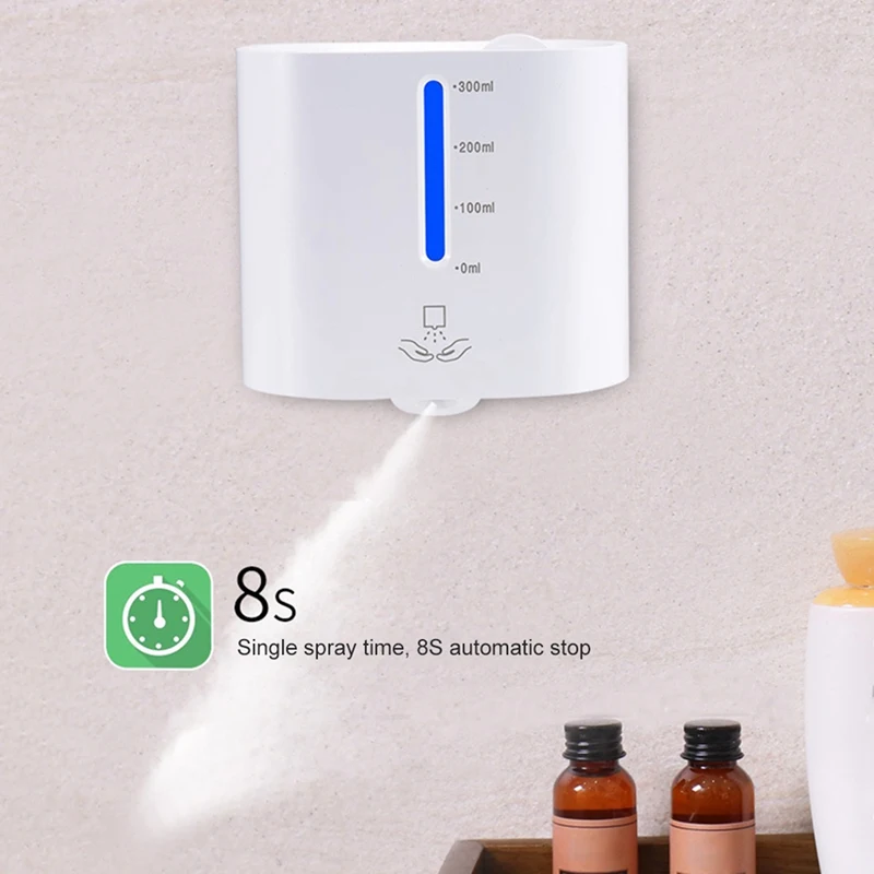 300Ml Infrared Sensor Soap Dispenser Automatic Touchless Hand Detergent Wall-Mounted Disinfection Sprayer