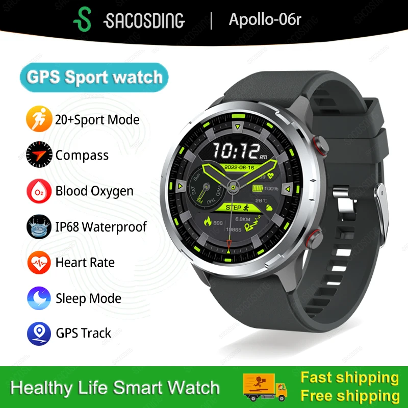 

GPS Smart Watch Outdoor Sports Compass Smartwatch Always Display Health Smart Bracelet Waterproof Watches Men For Huawei Xiaomi