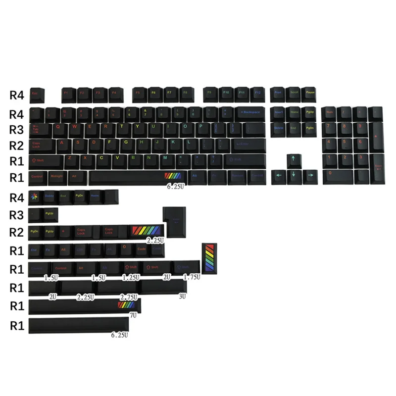 142 клавиши GMK Midnight Rainbow колпачки для клавиш Cherry Profile PBT сублимационная краска для MX Switch механическая клавиатура 616887104 (art.: 3920ccfda52d1) - 3920ccfda52d1