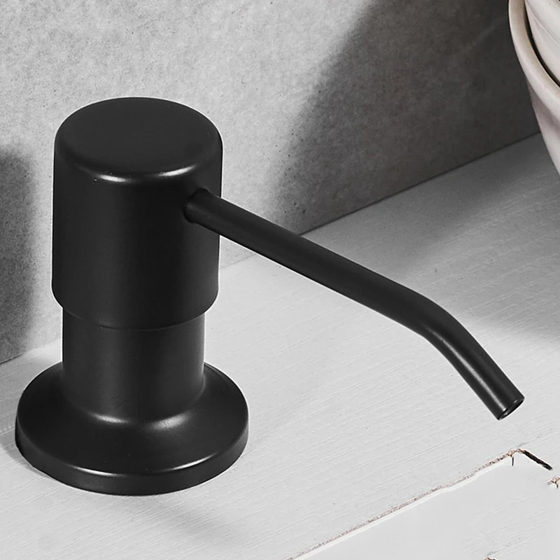 

Black 300ML Kitchen Sink Soap Dispenser ABS Dispenser Detergent Liquid Soap Dispenser Stainless Steel Head Hand Dispenser 2022