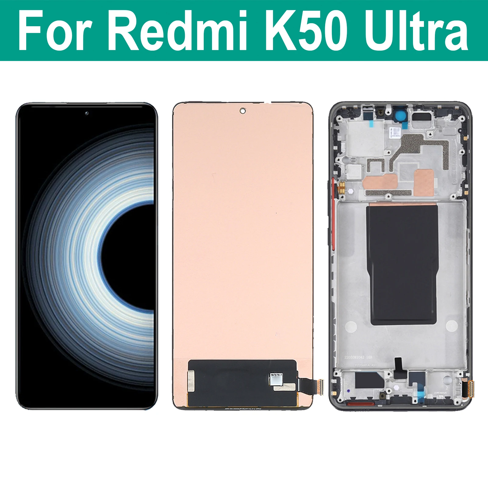 Original 6.67'' LCD Display Touch Screen Digitizer Assembly For Xiaomi Redmi K50 Ultra K50Ultra 22081212C LCD
