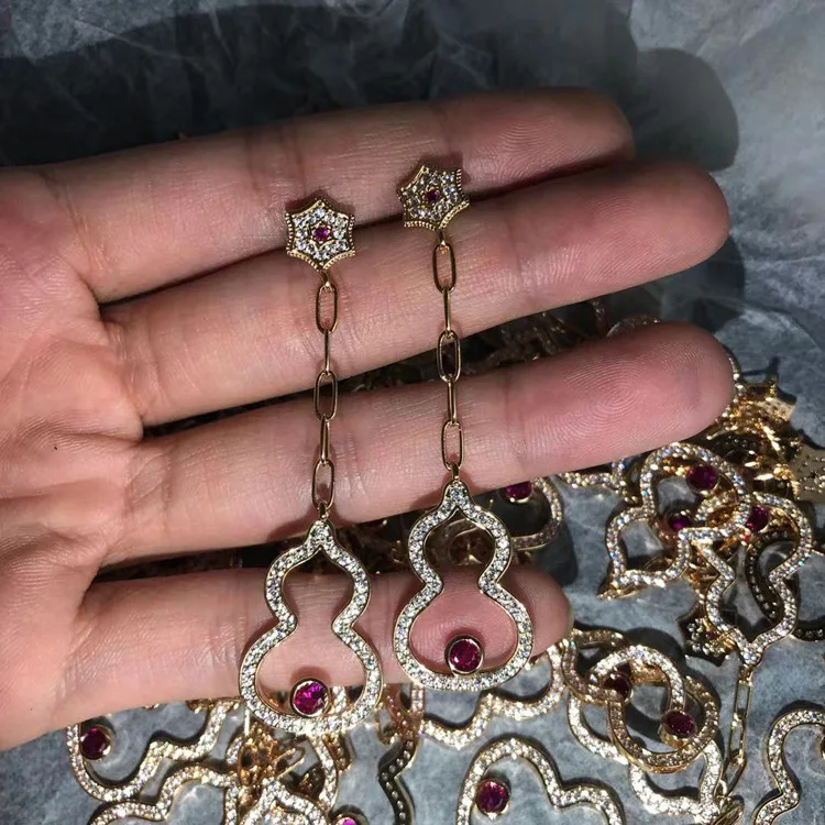 

Длинные серьги в виде тыквы из стерлингового серебра с иглами