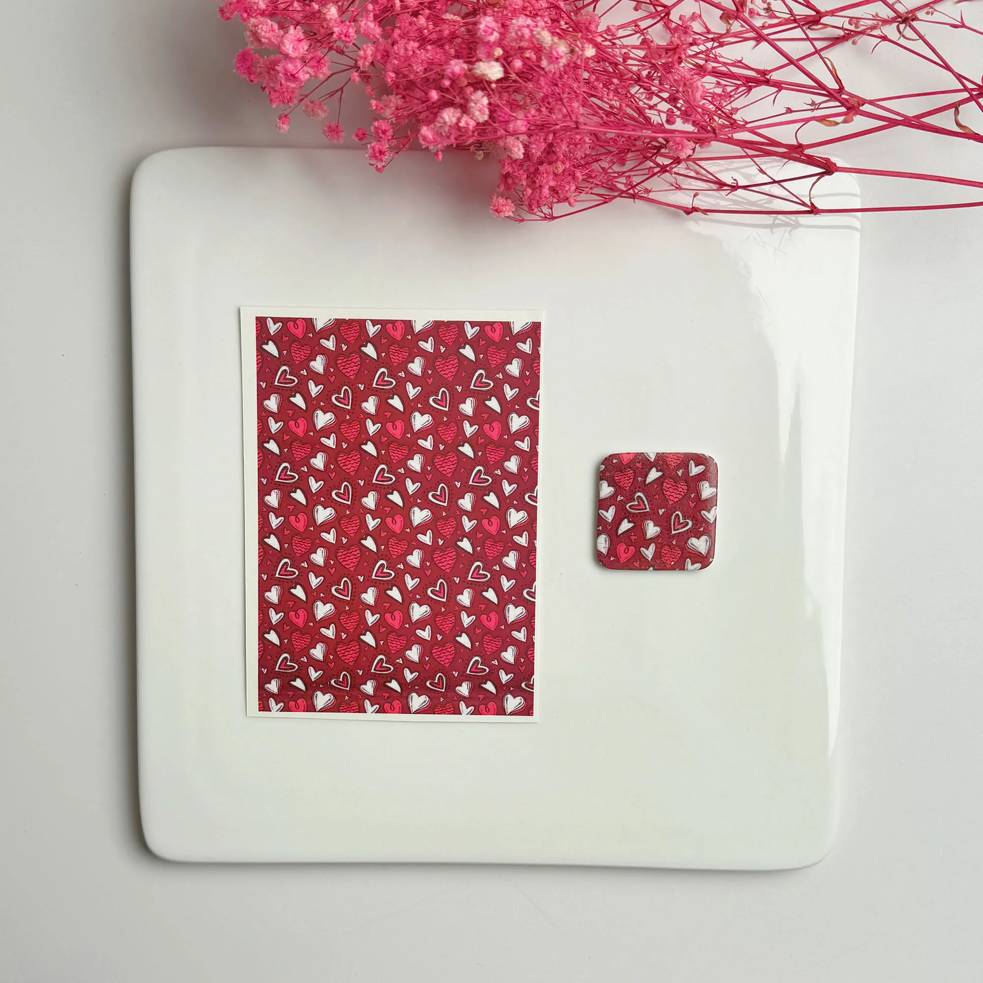 

Бумага для переноса LOVE HEART/ROSE для сережек