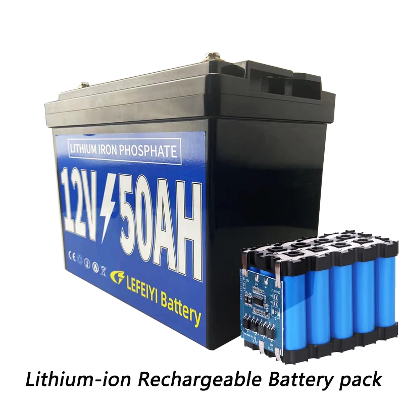 

12V 50Ah Lithium-ion Rechargeable Battery Pack for Children's Toy Car, Solar Street Lights Andother Small Equipment Power Supply