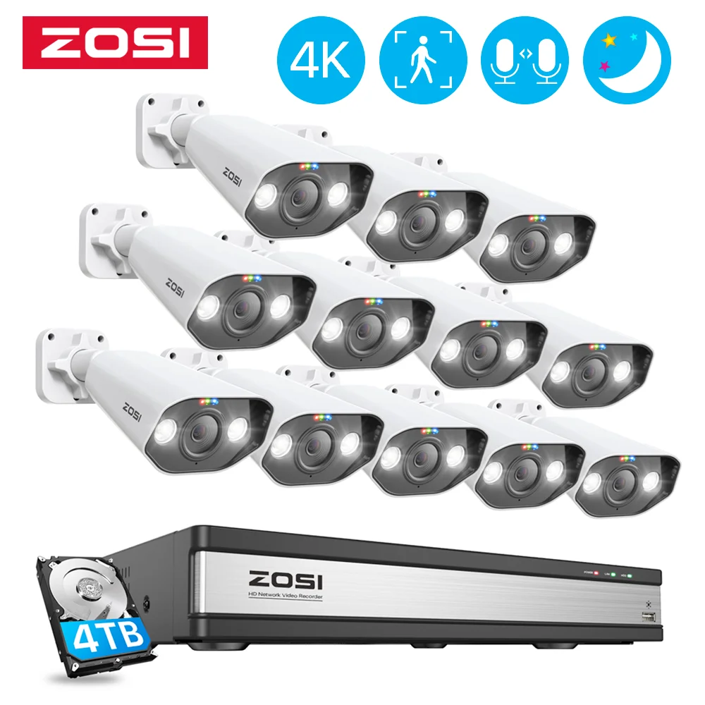 Система видеонаблюдения ZOSI 4K 8 Мп POE 16 каналов |