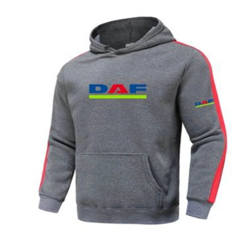 

New Spring Autumn Man Hoodies Sportswear DAF Truck Logo Patchwork Hoody Long Sleeve Hoody