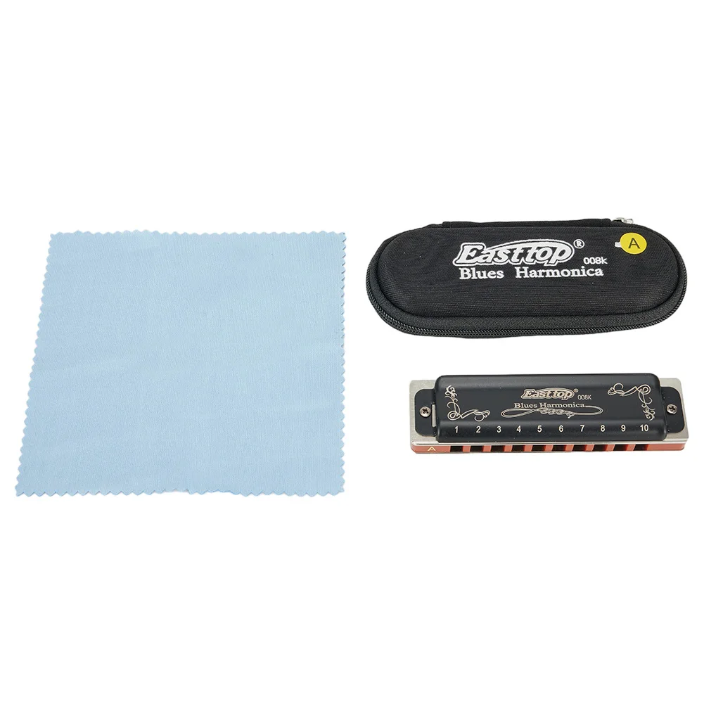 

Blues Harmonica Harmonica 10hole Waterproof With Box 180*28*18mm Black Blues For Practise Show Gift Portable Resin