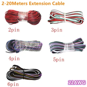 5 м-100 м 22awg 2pin 3pin 4pin 5pin 6pin удлинитель электрического провода 5050 3528 RGB RGBW RGBWW RGBCCT Светодиодная лента удлинитель кабеля