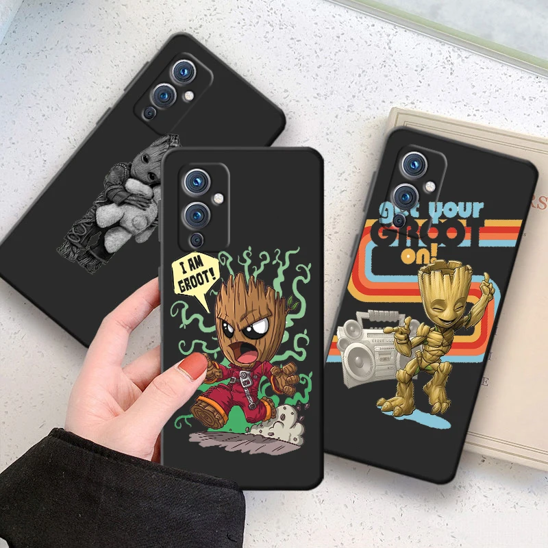 

Marvel cute Treant Groot Phone Case For OnePlus 10 9 RT R 8 7 6 T Pro 5G Nord 2 N10 N100 CE CE2 N20 N200 Black Cover