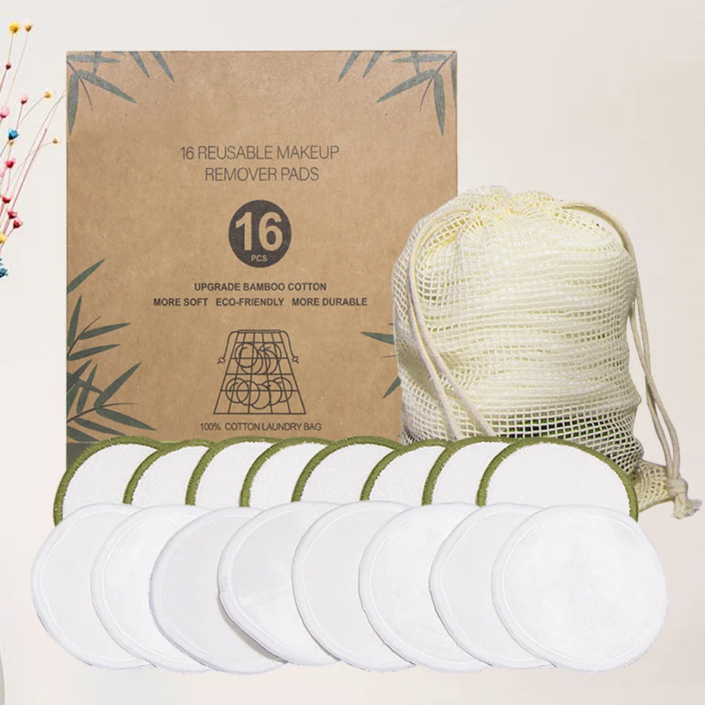 

16 Pcs Make Remover Wipes Face Wash Cosmetics Mat Washing Pad Makeup Pads Powder Puff