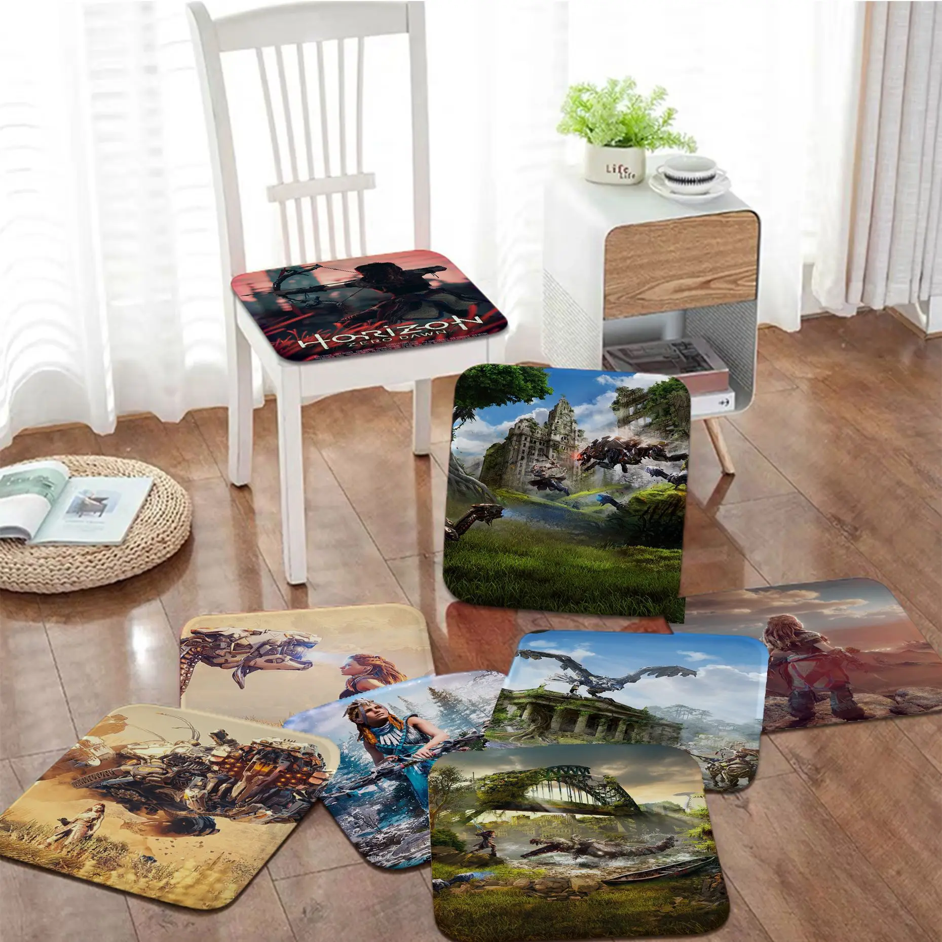 

Horizon Zero Dawn Nordic Printing Plush Cushion Home Back Cushion Soft Comfortable 50x50cm Sofa Decor Tatami