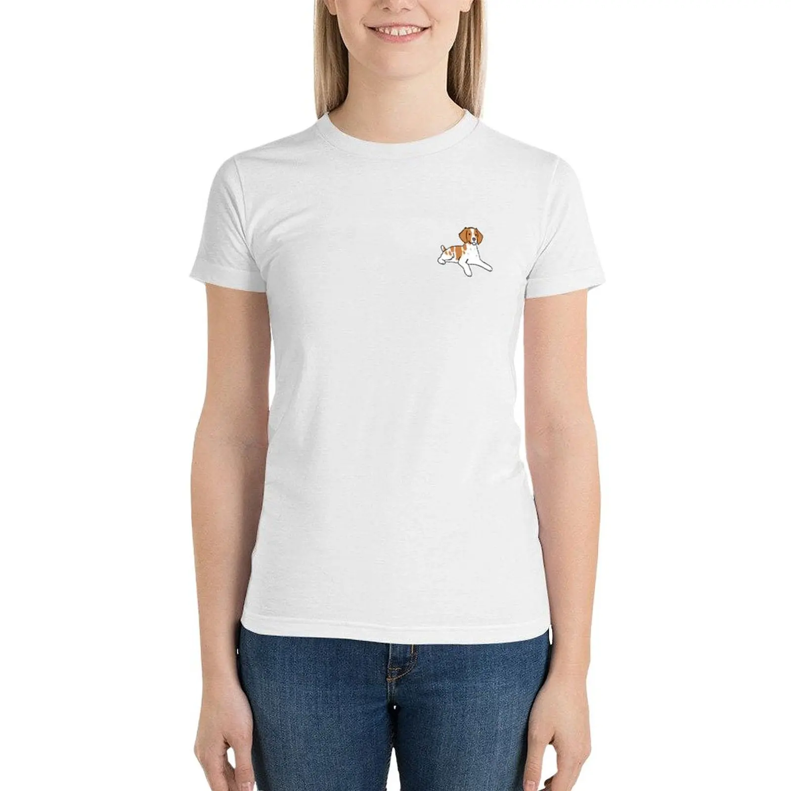 Футболка с изображением Бретани собаки летняя одежда женская футболка платье