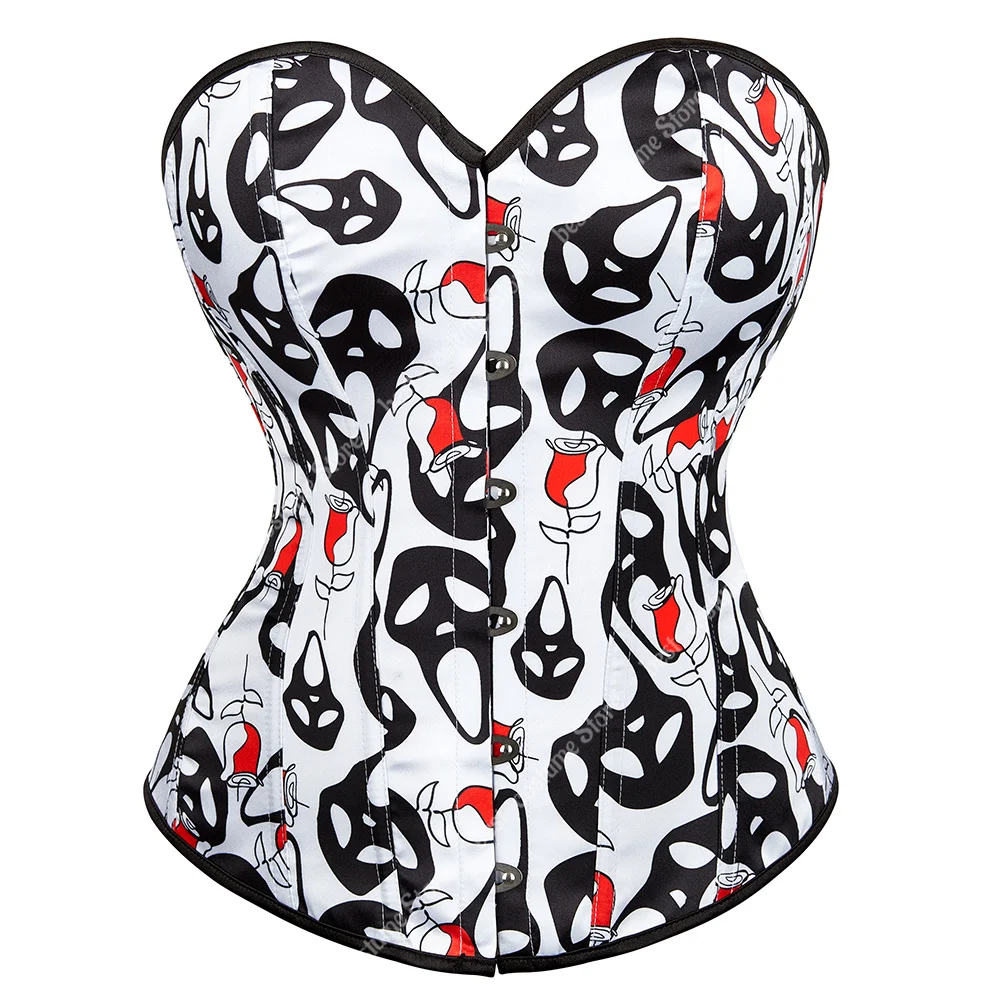 Женский корсет с открытыми плечами принтом |