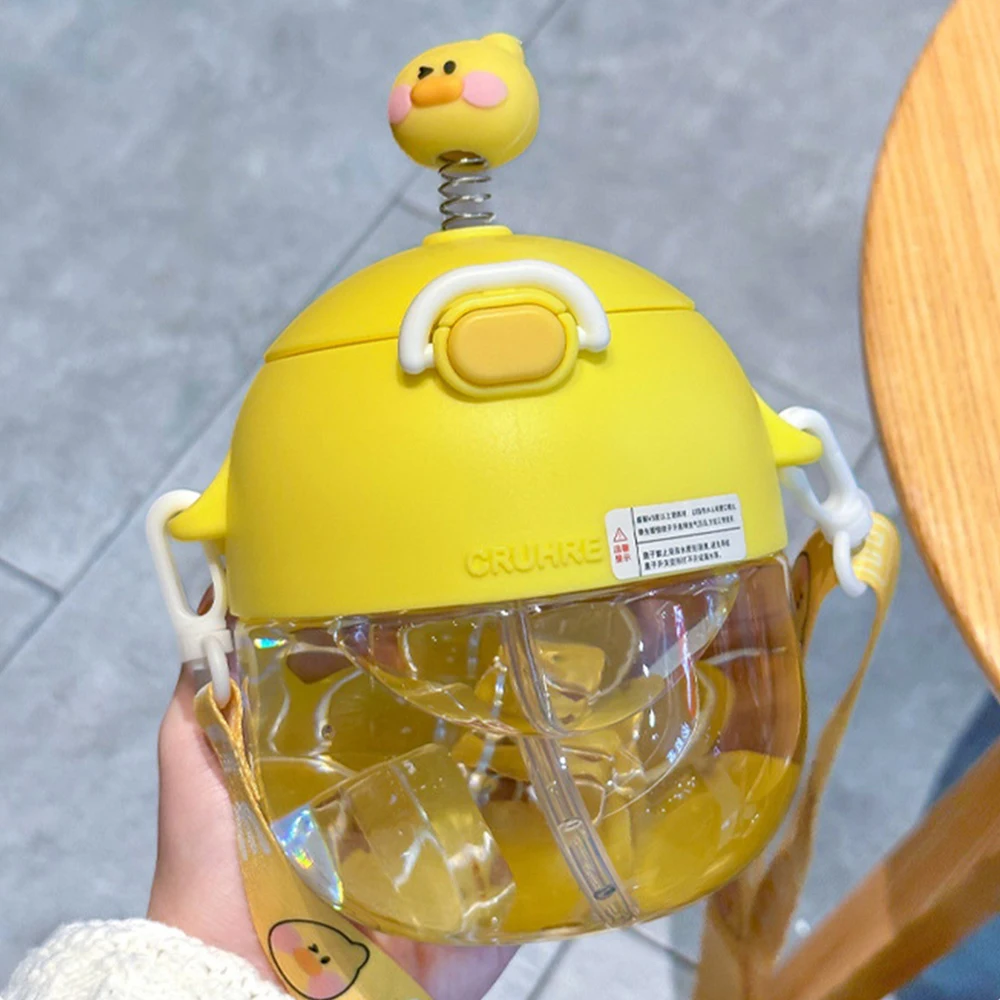 

Portable Water Bottle Children's Student Water Cup High Beauty Cute Big Belly Cup Household Straw Straw Cup Summer 2023