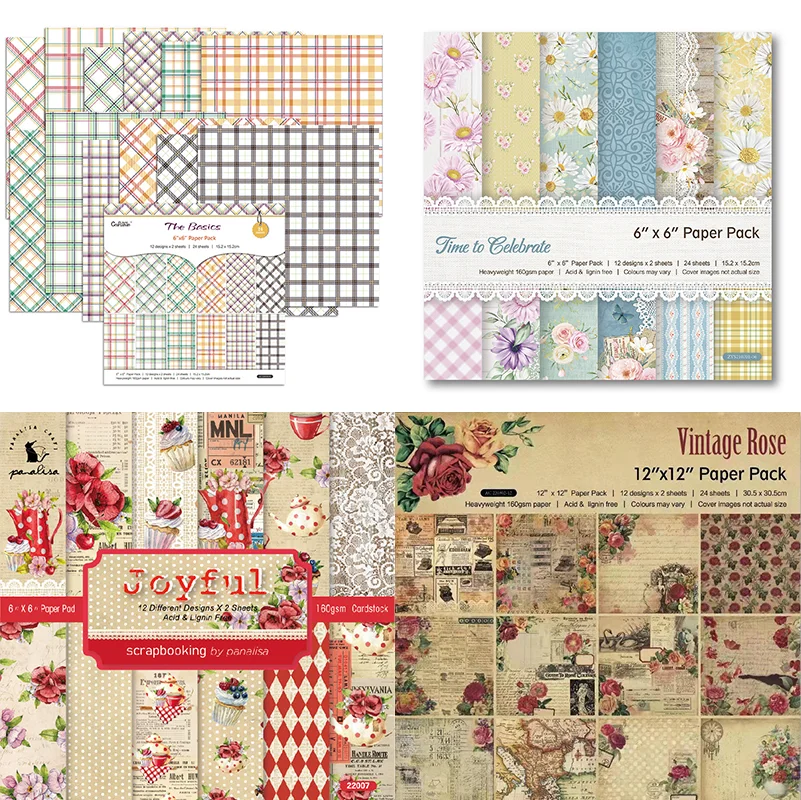 

24 sheet Simple style Handbook Background Craft Paper Ecorative Journal Planner Decorative Making Scrapbook Aesthetic Manual