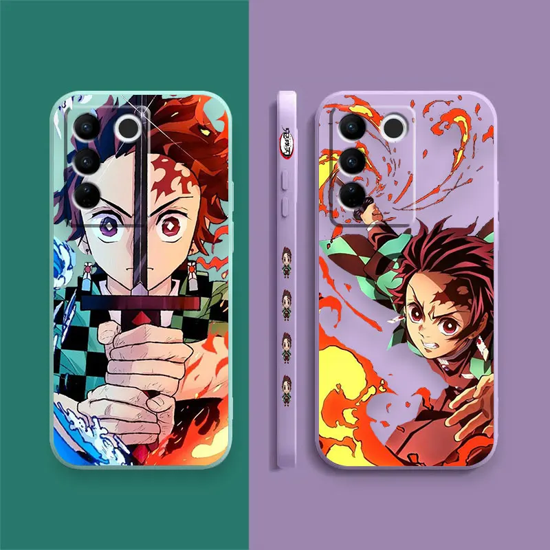 Case For VIVO S1 S5 S6 S7 S9 S9E S10 S12 S15 S16 S16E V19 V20 V21 V23 V25 V27 PRO 5G Case Funda Shell Anime Demon Slayer Tanjiro