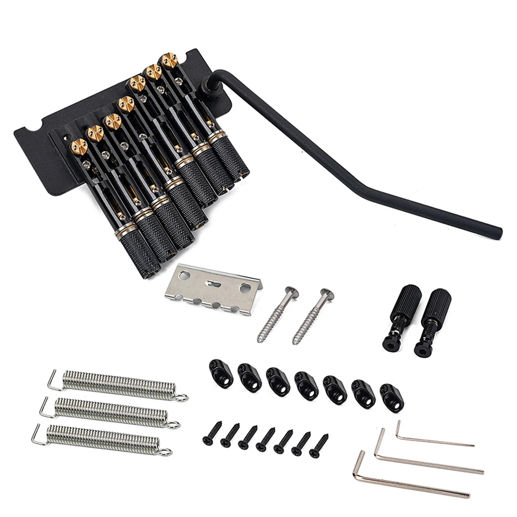 

7-string Guitar Fretboard Tailpiece Metal Tremolo Bridge with Screws Nuts Stringed Musical Instruments Replacement Part Supplies