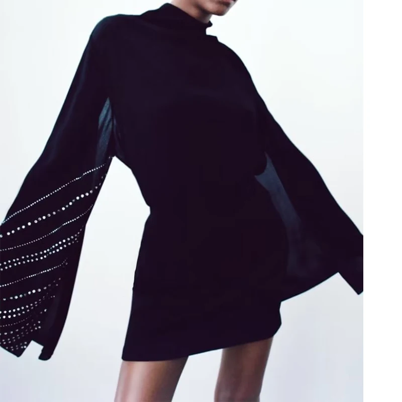 

Осень-зима 2022, новинка, водолазка с воротником-стойкой светильник легкая накидка с рукавами, модная блузка с открытой спиной и поясом