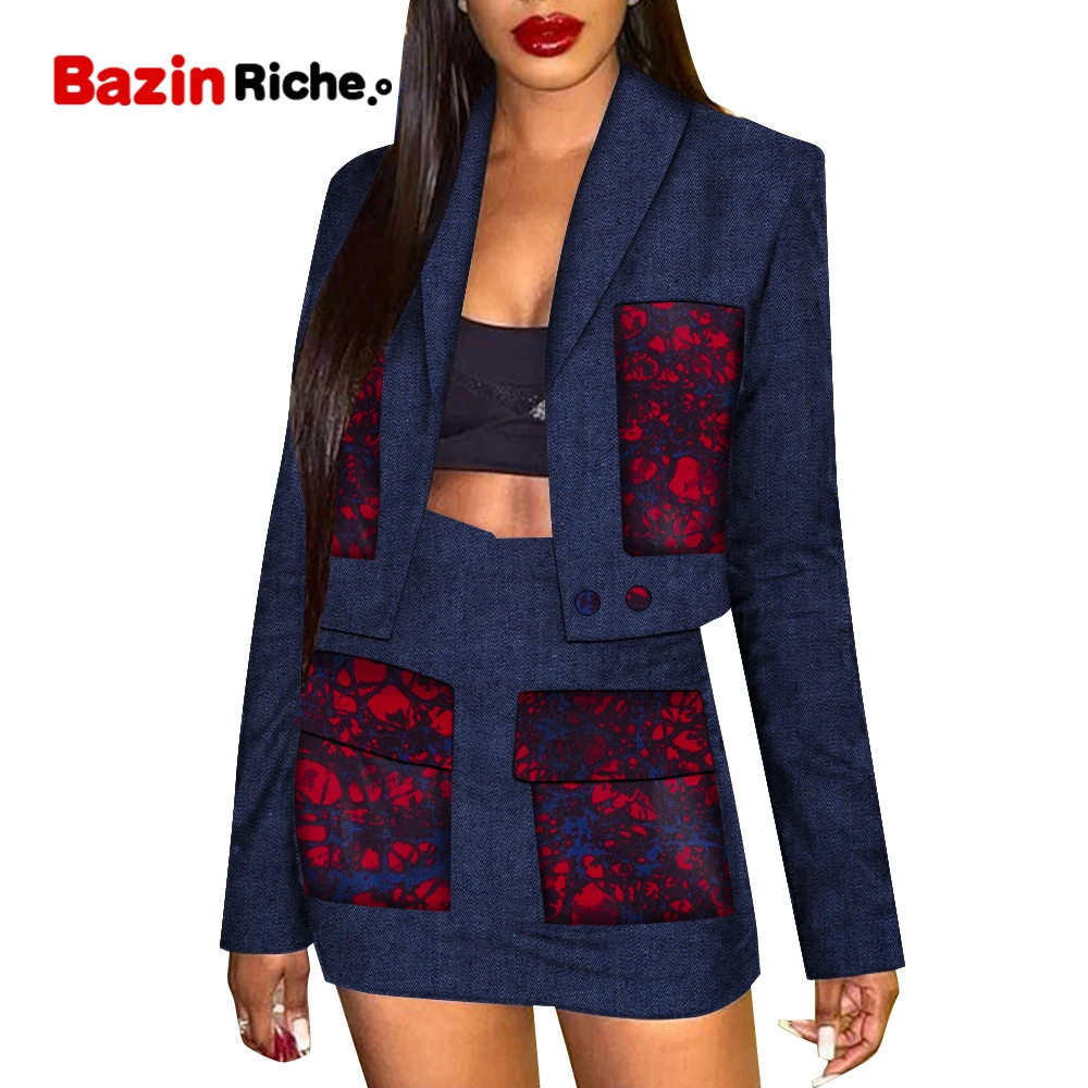 Африканский комплект из 2 предметов Рождественская Сексуальная женская короткая