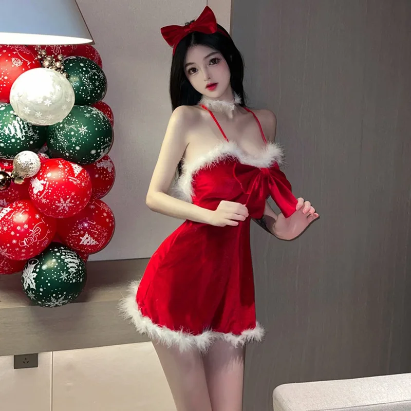 

Платье-свитер для женщин, рождественское приталенное Сексуальное Женское рождественское платье с открытой спиной, красное весеннее праздн...