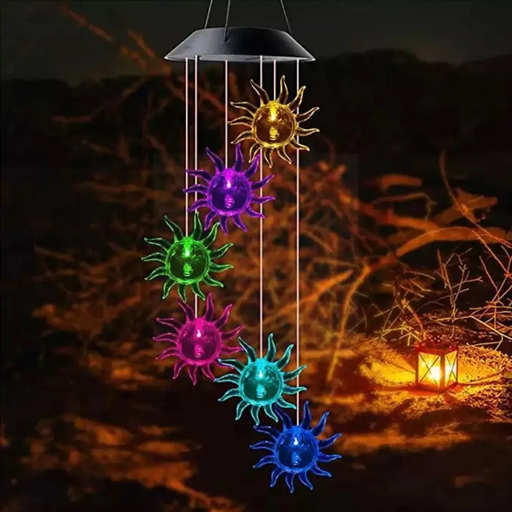

Solar Powered Wind Chime Light Led Garden Hanging Spinner Outdoor Villa Lampe Changing Color Lamp Waterproof S1c0
