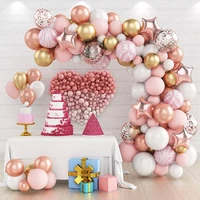 new butterfly pink purple balloon garland arch kit happy birthday party decor kids baby shower latex ballon wedding party suppli