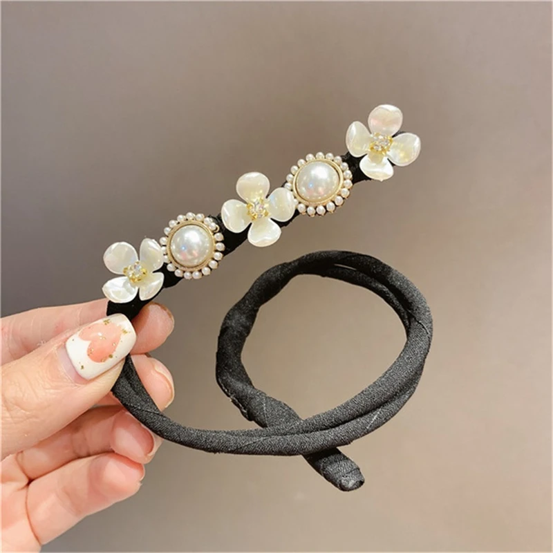 

New Style 4 Styles Adjustable Elegant Pearl Hairpins for Women Hair Band Accessories Girls Make Up Hairbands Headwear Clips