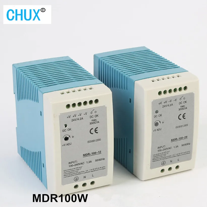 Промышленный импульсный источник питания CHUX 100 Вт, 24 В, 48 В, DIN-рейка, тип MDR, 100 Вт, 12 В, а, для ЧПУ систем видеонаблюдения, внешние источники питания