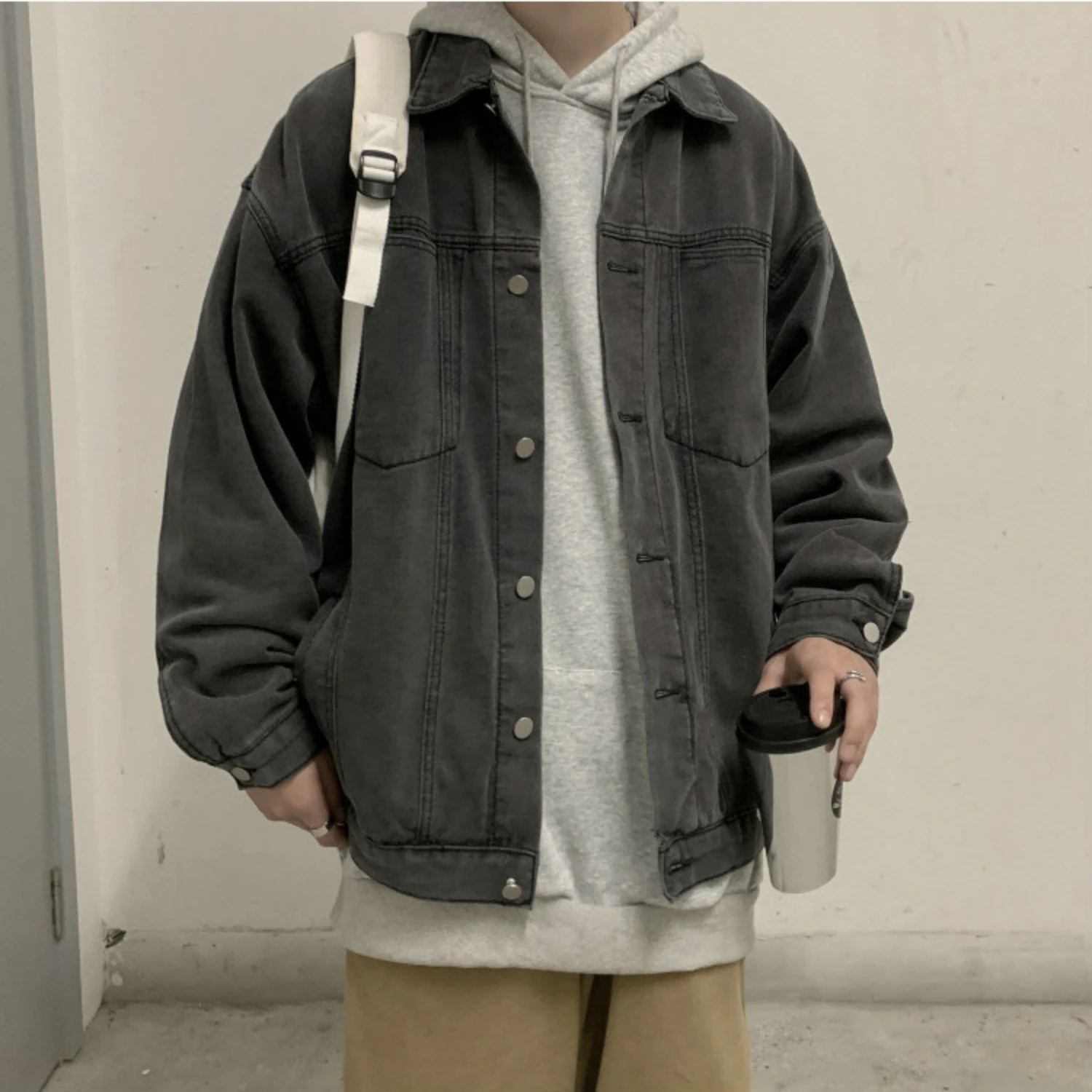 

Denim Jackets Men Retro Pocket Korean Style Trendy Spring Handsome Casual All-match Outwear Casacas Para Hombre Streetwear Loose