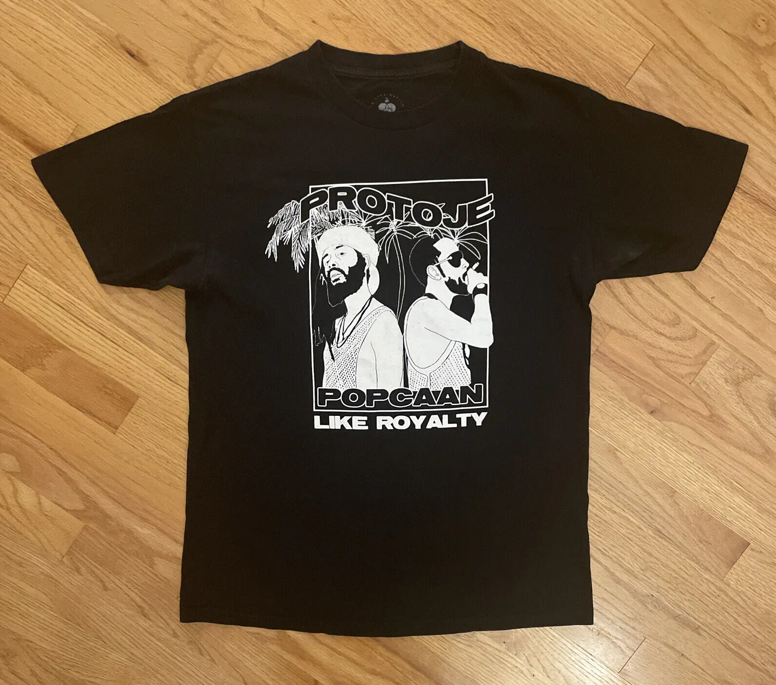 Протоя Popcaan как Королевская ямайская регги хип-хоп концертная Футболка Sz M