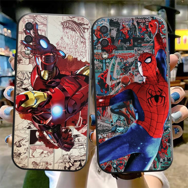 

Popular Marvel Phone Case For Samsung Galaxy M11 M12 M10 M20 M22 M30 M32 M51 Liquid Silicon Silicone Cover Black Coque Back