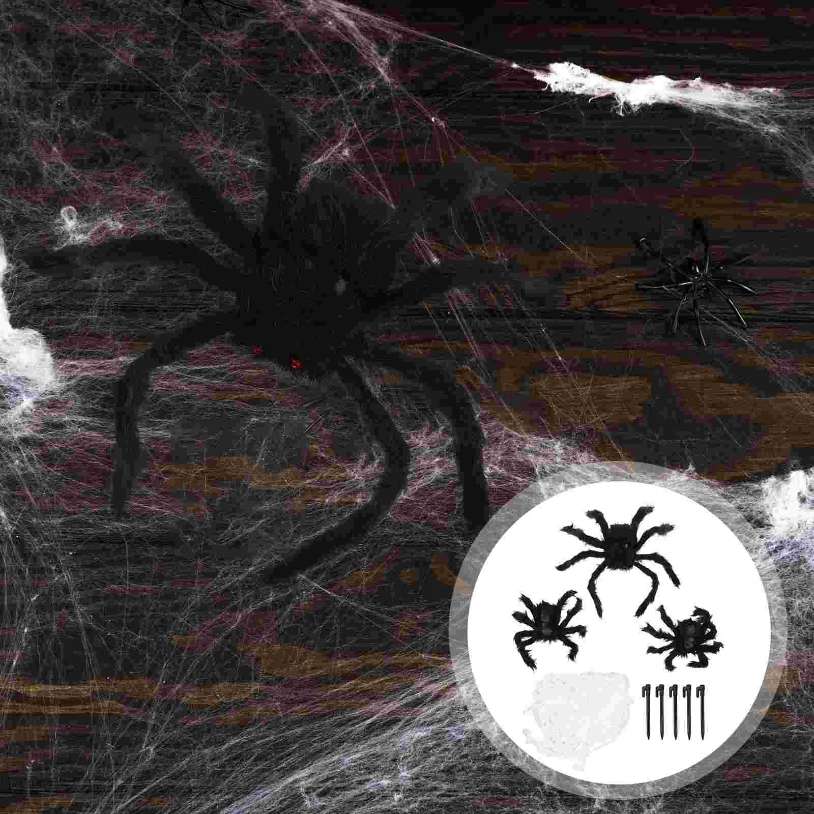 

1 Set Spider Web Scary Spiders Props for Indoor Outdoor Haunted House