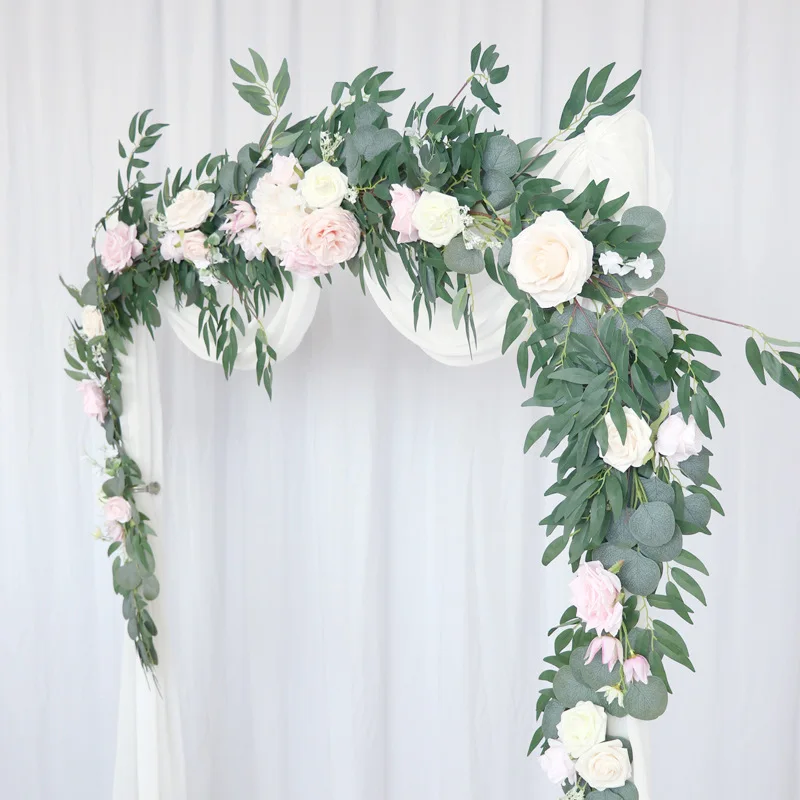 

270/180 CM Peony Rose Vines Artificial Flowers Garland Eucalyptus Hanging Plant Wedding Arch Door Party Table Festival DIY Decor