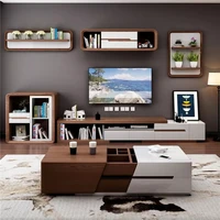 Wooden Luxury Modern Coffee Table Tv Stands Apartment Living Room Rectangular Floor Cabinet Tv Display Stand Furniture