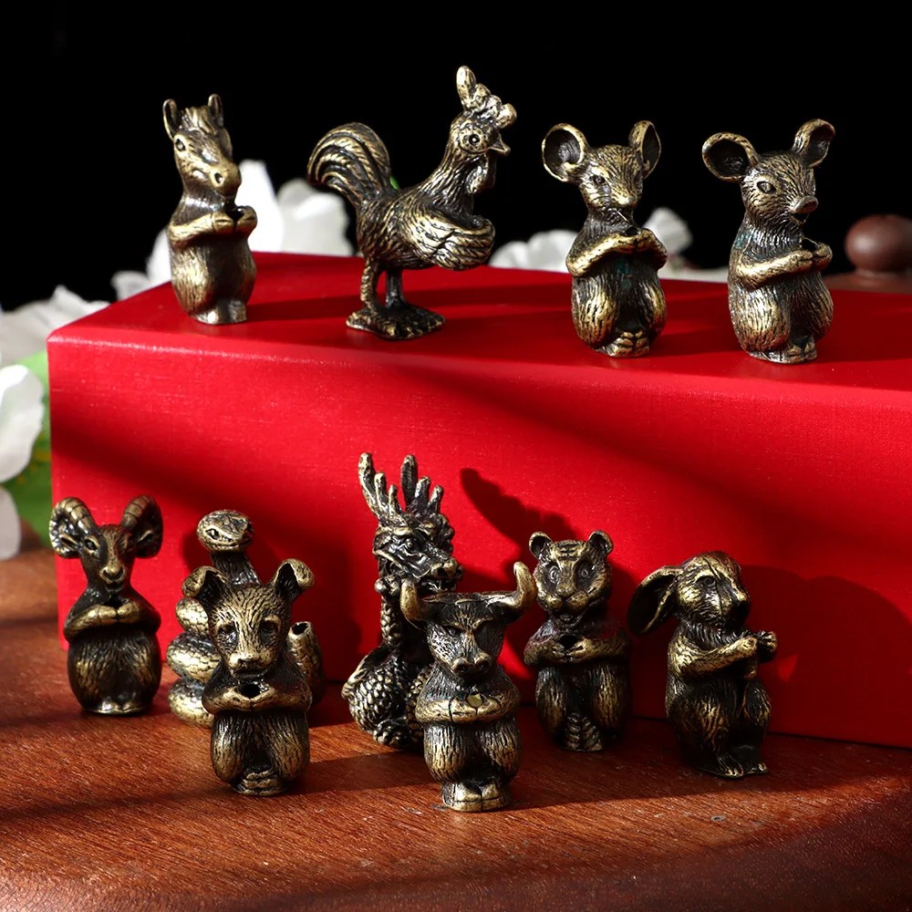 

3.5*2*3.5cm Chinese Zodiac Incense Holder Cartoon Animal Figurines Decorative Censer Joss-stick Base Mini Ash Catcher Desk Decor