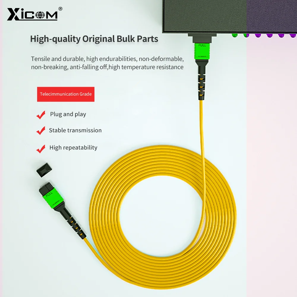 LSZH Fiber Optical Cable 1M/3M/5M/10M APC Fiber Optic Patch Cord MPO-MPO 8/12 Core Female to Female Singlemode Fiber Patch Cable