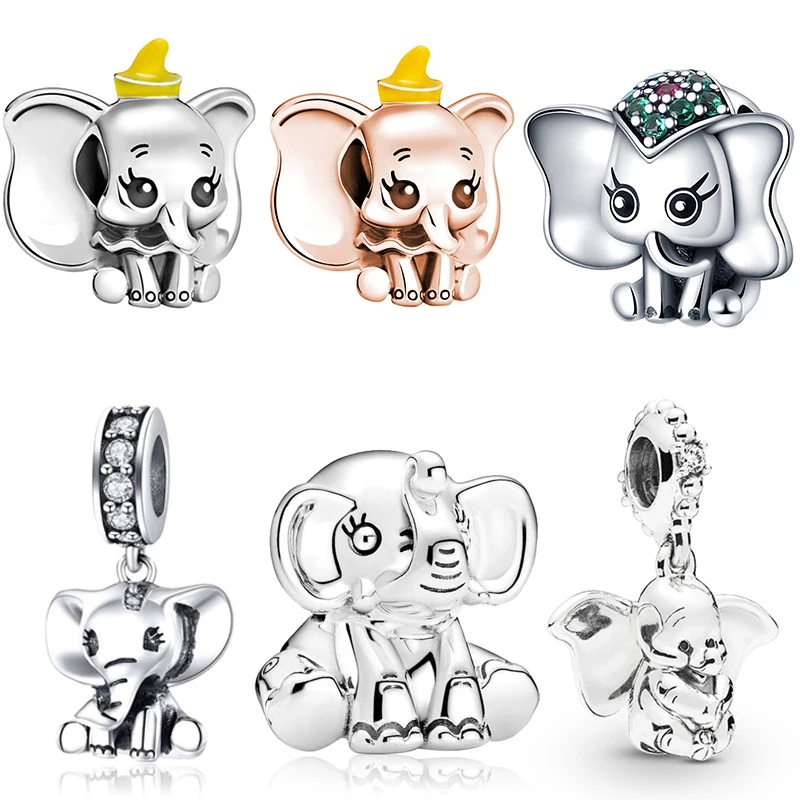

Fit Pandora Disney Anime Little Flying Elephant Charms Bracelet Women Bangles Accessories Cartoon Dumbo Beads For Jewelry Making