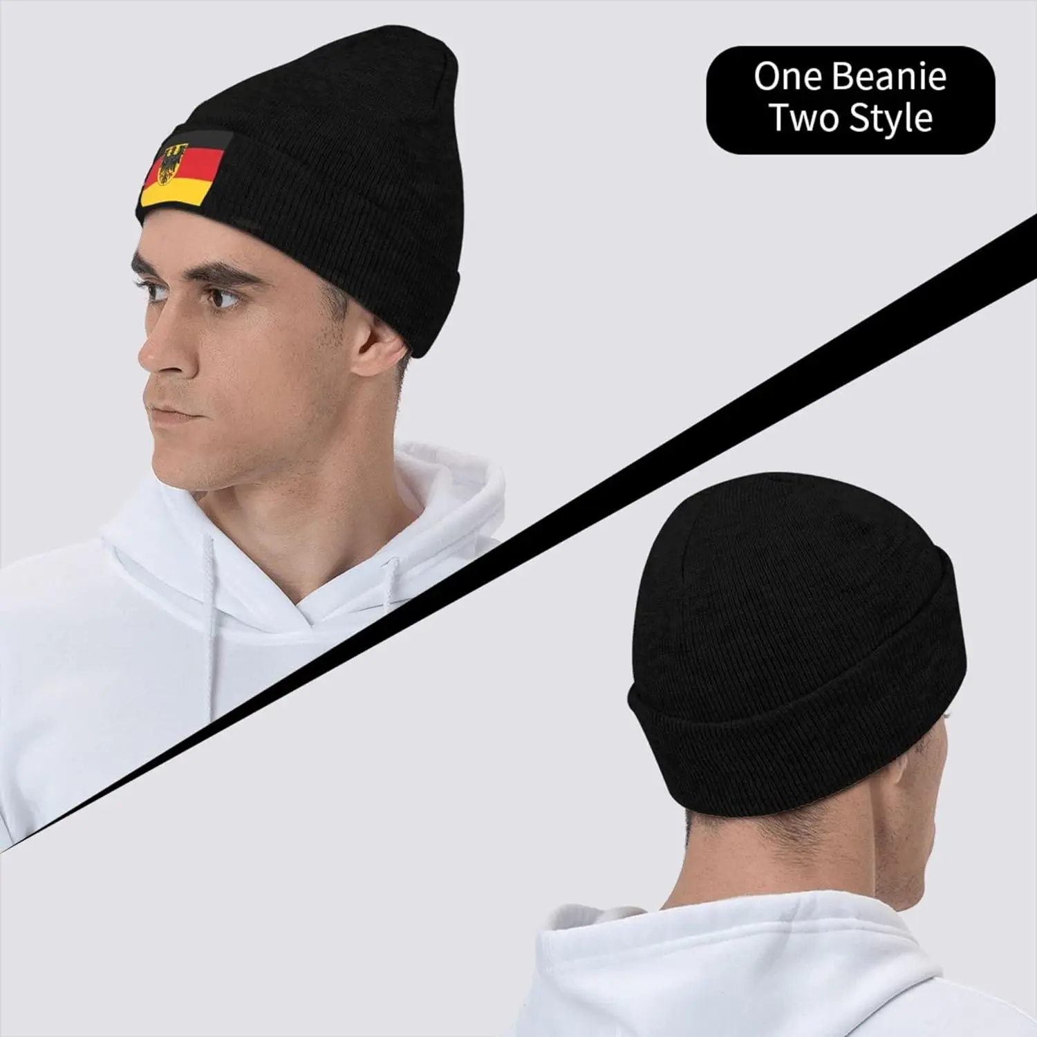 Трикотажная Шапка-бини с немецким флагом для мужчин и женщин