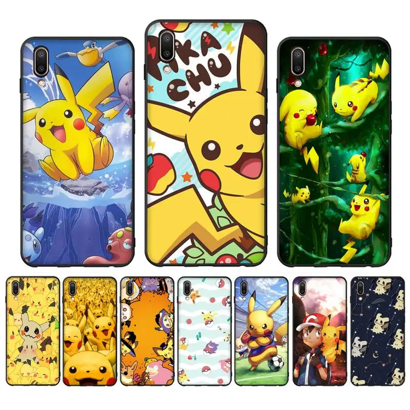 

Bandai Pokemon Pikachu Phone Case For Oppo Reno Realme C3 6Pro Cover For vivo Y91C Y17 Y19 Funda Capa