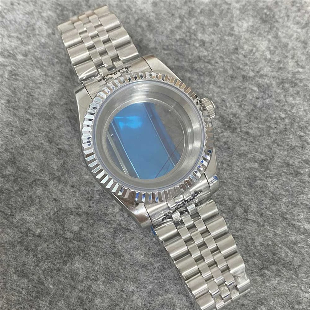 

Мужские часы серебристого цвета из нержавеющей стали диаметром 39 мм, с ремешком, сапфировым стеклом, водонепроницаемые часы для Seiko NH35 NH36, мод oyстер Dateju