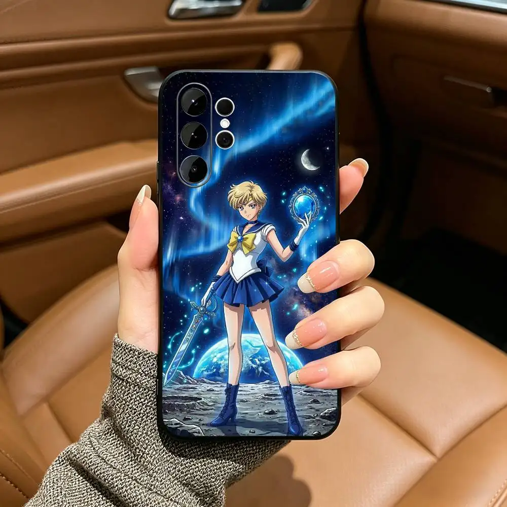 Фото Мягкий силиконовый чехол Sailor Moon-Uranus для Samsung S25, S24, S21, S22, S23, S30, Ultra, S20, Plus, FE, Lite - черный №5