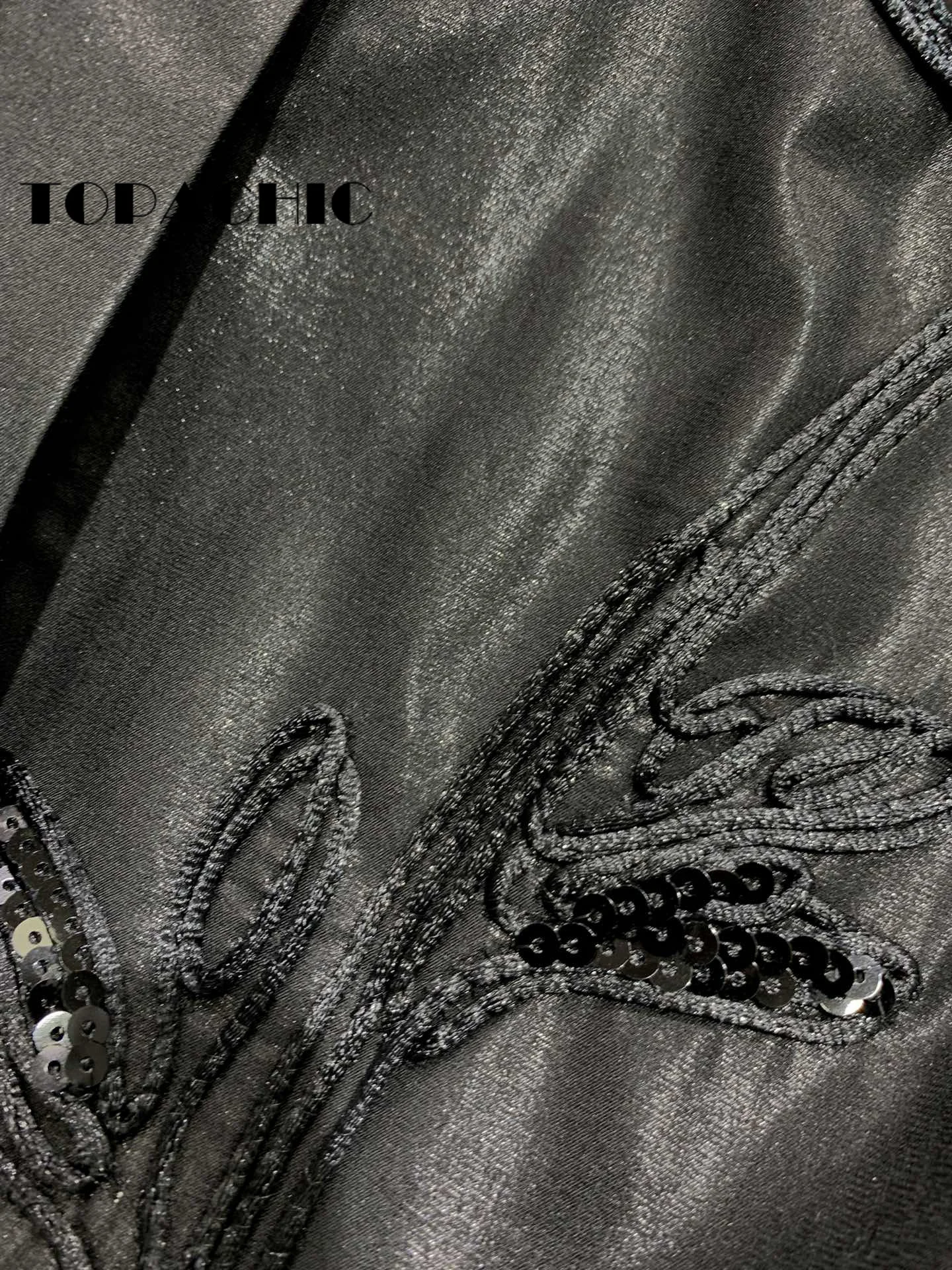 11 6 TOPACHIC-Женская одежда винтажная веревочная блузка с блестками и цветочной