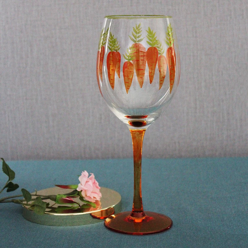 

Lead Free Creative Colored Glass Christmas Gift Red Wine Cup Personality European Large Stemware Household Holiday Wine Set