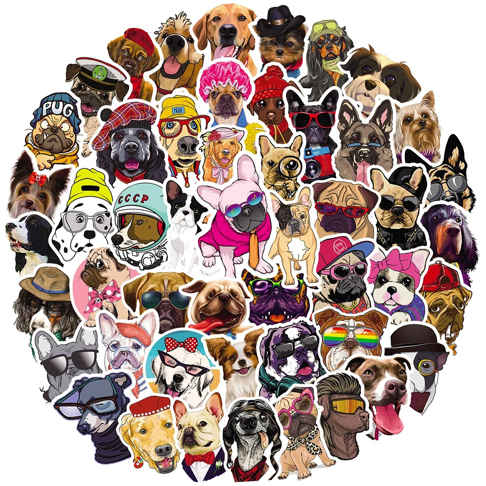 

10/30/50PCS Cute Dog Animal Cartoon Graffiti Stickers Decals Skateboard Fridge Guitar DIY Waterproof Classic Sticker Kids Toy