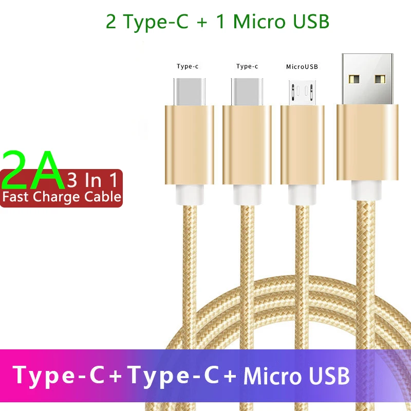 charging cable 3 in 1 usb micro cable type c cable charger usb cable for samsung xiaomi mobile phone accessories usb c cable free global shipping