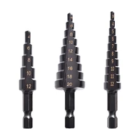 drill bit 3pcs hss cobalt stepped set practical black nitride coated metal impact driver accessories for thin steelpvcwood