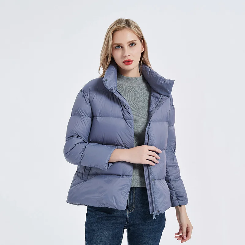 Chaqueta Acolchada Mujer Autumn and Winter Light White Duck Down Jacket Ladies Loose All-Match Small Light Bread Clothes Tide