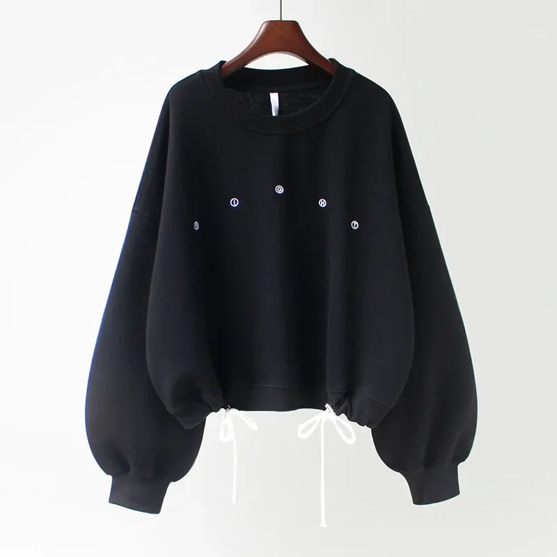

Женская толстовка с длинным рукавом, Свободный Топ, короткий стиль 2023, женские тонкие толстовки, женская одежда, весна-осень